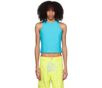 Blue Crystal-Cut Tank Top