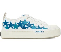 White & Blue Stars Court Low Sneakers