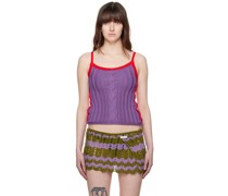 Purple & Red Cable Tank Top