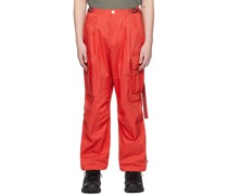 Red Relaxed-Fit Cargo Pants
