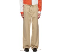Beige Drawstring Trousers