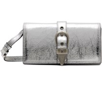 Silver Belted Flap Bag