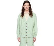 Green Garment-Dyed Cardigan