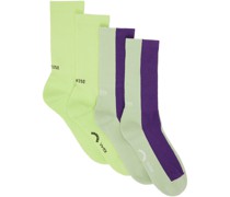 Two-Pack Green & Purple Socks