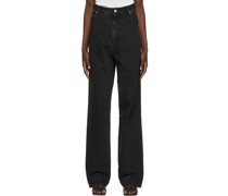 SSENSE Exclusive Black Denim Wide-Leg Jeans