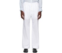 White Raw Edge Trousers