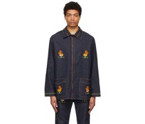 Indigo Embroidered Denim Jacket