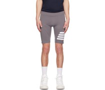 Gray 4-Bar Compression Shorts