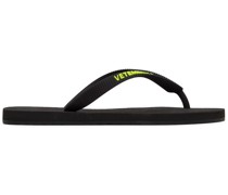 Black Logo Flip Flops