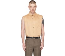Beige Sleeveless Shirt