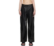 Black Eco-Leather Trousers