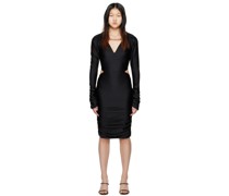 Black Shirring Dress