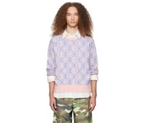 Pink & Blue Jacquard Sweater