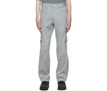 Gray Tapered Fit Cargo Pants