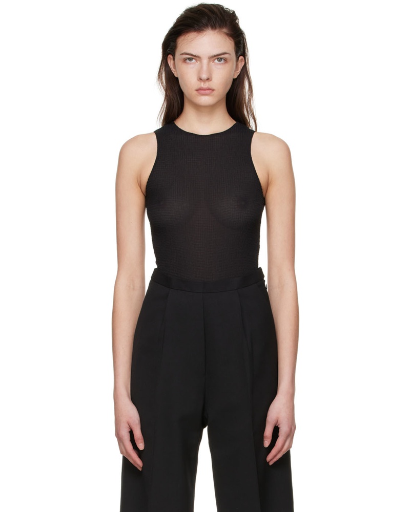 GIA STUDIOS Damen Black Polyester Bodysuit