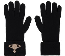 Black Embroidered Orb Gloves