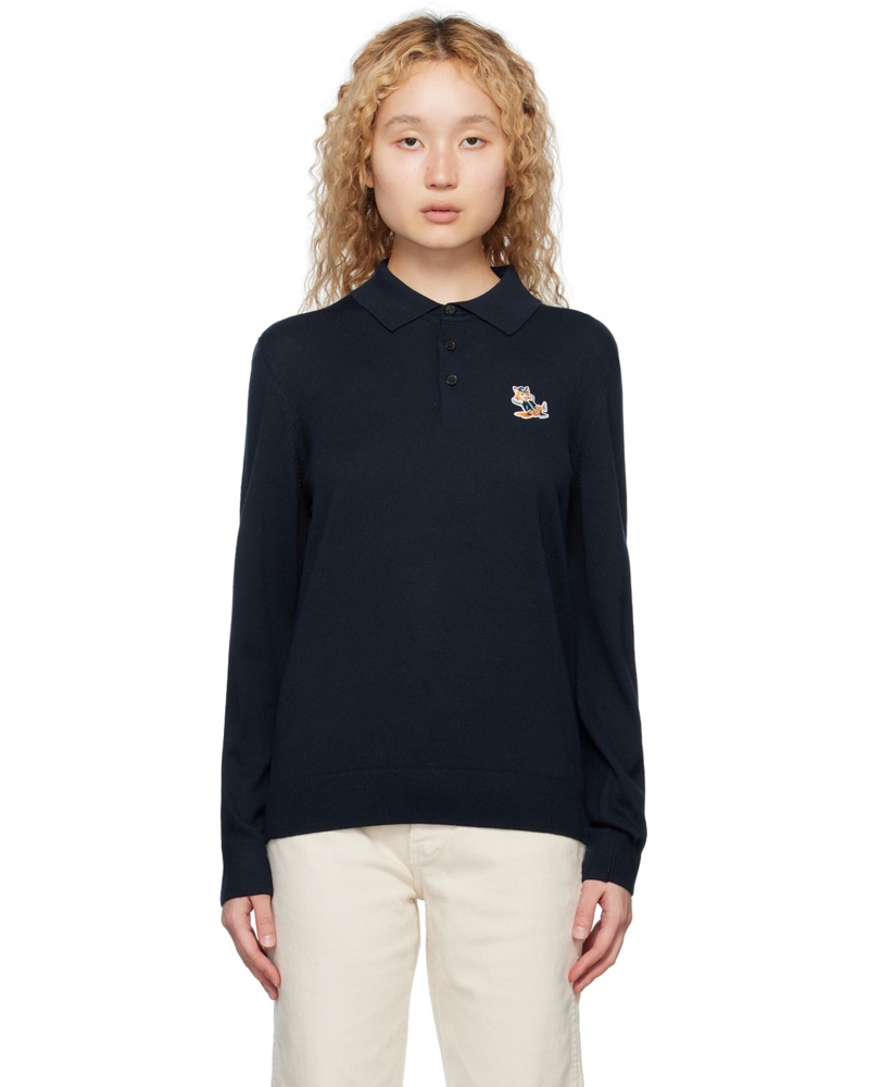 Kitsuné Damen Navy Dressed Fox Polo