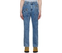 Blue Deconstructed Jeans