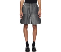 Gray Jacquard Shorts