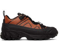 Black & Orange Leather Arthur Sneakers