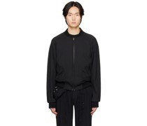 Black Reversible Bomber Jacket
