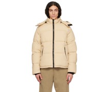 Beige Hooded Puffer Jacket
