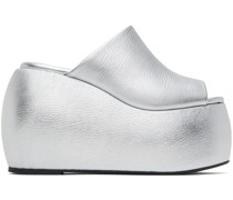 Silver Bubble Heeled Sandals