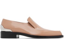 Beige Pointed Toe Loafers