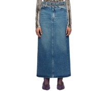 Blue Y-Belt Maxi Skirt