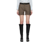 Brown Check Shorts