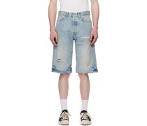 Blue Loose-Fit Denim Shorts