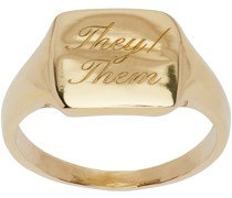 Gold 'They/Them' Pronoun Ring