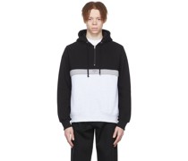 Black Cotton Colorblocked Hoodie
