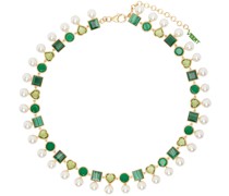 Gold 'The Green Pearl Shape' Necklace