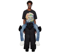 Black & Blue 'The Bear Carrying On You' Faux-Fur Trousers