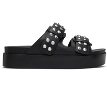Black Geo Stud Platform Sandal