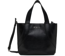 Black Crinkle Leather Small Tote