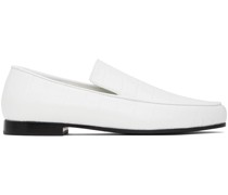 White 'The Croco Oval' Loafers
