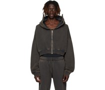 Black Cropped Hoodie