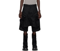 Black Cargo Denim Shorts