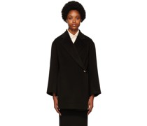 Black Ayvia Double-Breasted Coat