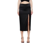 Black Slit Midi Skirt