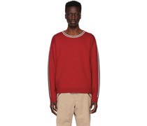 Red Stripe Trim Sweater