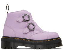 Purple Devon Flower Buckle Platform Boots