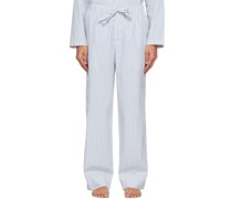 White & Blue Oversized Pyjama Pants