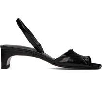 Black 'The Gathered Scoop' Heeled Sandals
