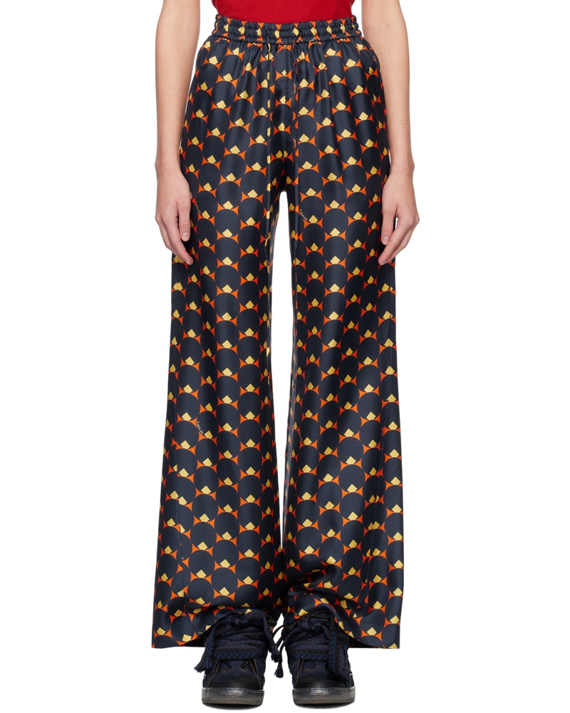 Lanvin Damen Navy Drawstring Trousers