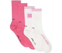 Two-Pack Pink & White Socks