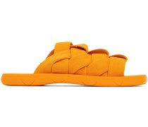 Orange Intrecciato Slides