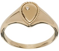 Gold Mini Chevalière Pear Ring